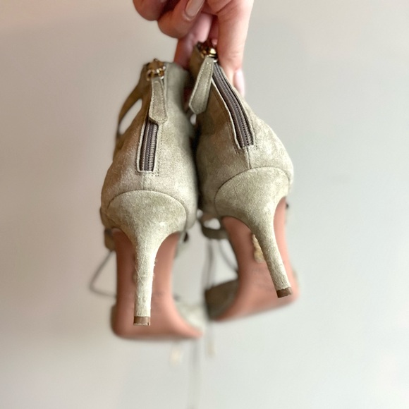 COPY - Aquazzura Neutral/Beige Suede Lace Up Pumps - Picture 2 of 5